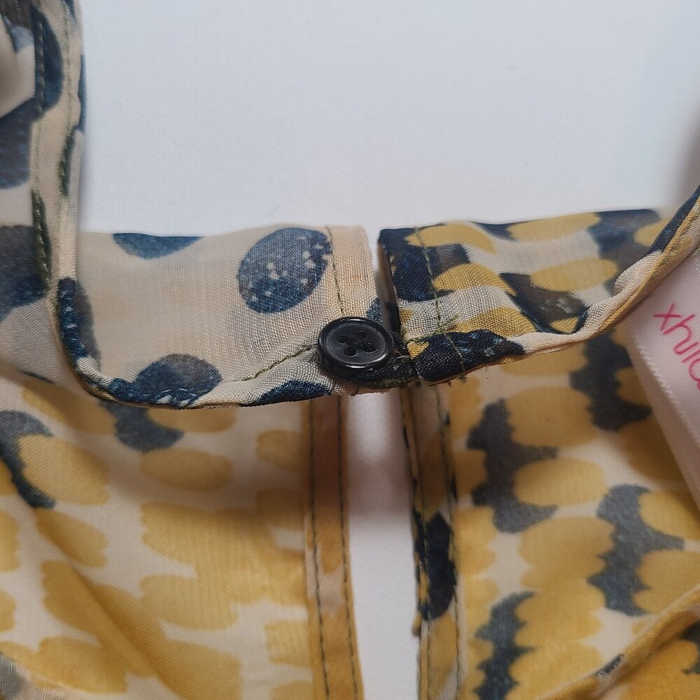 Xhilaration Yellow, Olive, Navy Polka Dot Sleeveless Fit & Flare Dress – Size M - Picture 11 of 14